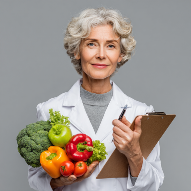 Persoană în vârstă pregătind o masă sănătoasă